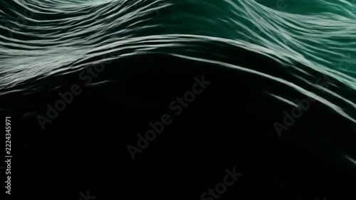 Dark Green Abstract Waves Flowing Seamlessly in a Hypnotic Motion Loop.