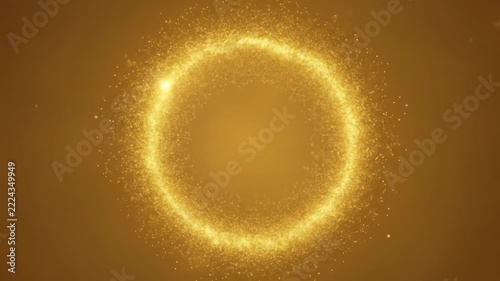 Golden Ring of Light - Abstract Glowing Circle Animation.