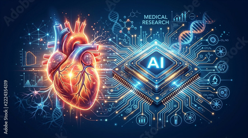 AI Heart Technology Advanced Medical Research Artificial Intelligence Cardiology Innovation Healthcare Science