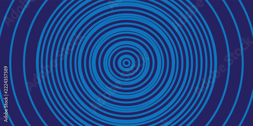 Garis geometris bercahaya biru abstrak pada latar belakang biru tua. Pola garis lingkaran biru mengkilap modern. Konsep teknologi futuristik. Cocok untuk sampul, pos spanduk,