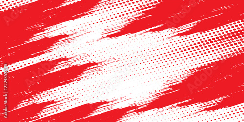 red halftone corner gradient texture. Fading cartoon polka dot background. Dotted tilted gradation pattern. Fading comic pop art overlay backdrop. Vector slant frame halfton patern effect wallpaper
