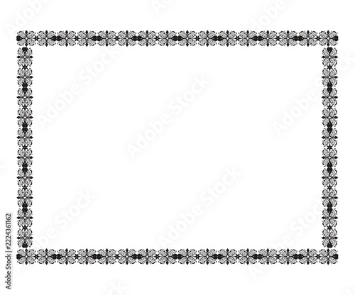 artistic creative detailed black floral border.eps