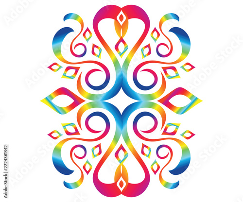 artistic creative rainbow floral background.eps