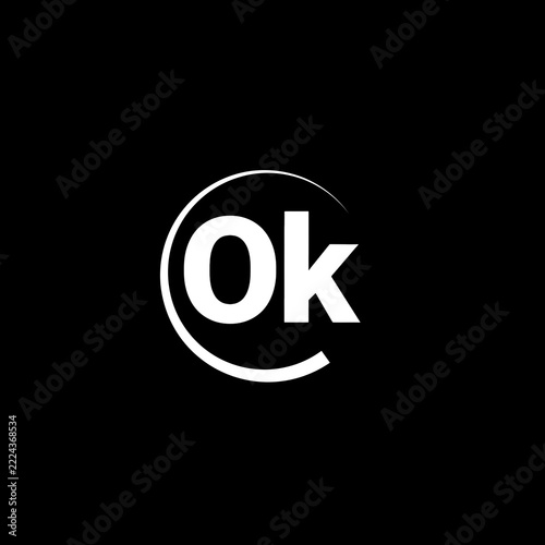 Minimalist OK Typography with Open Circle on Black