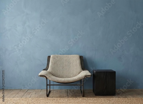 Simple minimalist chair and table creating a warm and cozy atmosphere