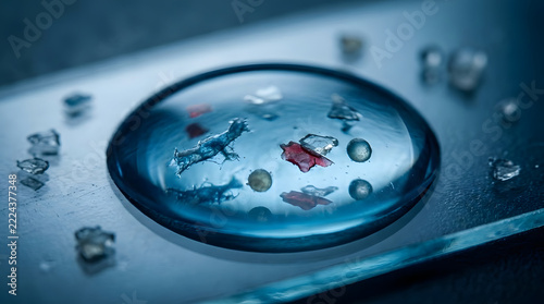 Microplastics in Water Drop