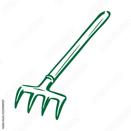 Obraz na plátně Garden Rake for Forest Cleanup and Firebreak Work
