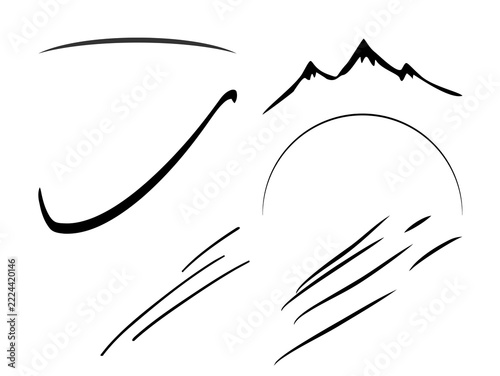 Minimalist curved line on dark background
