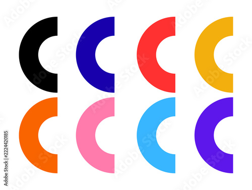 Colorful abstract curved shapes in vibrant rainbow palette on black background