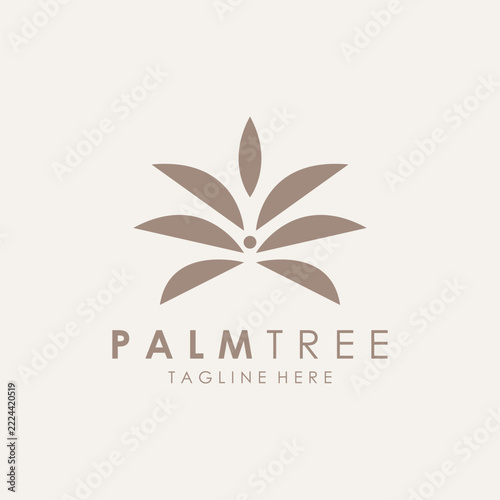 Palm tree summer logo template