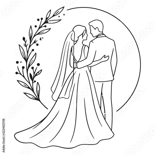 silhouette of bride and groom