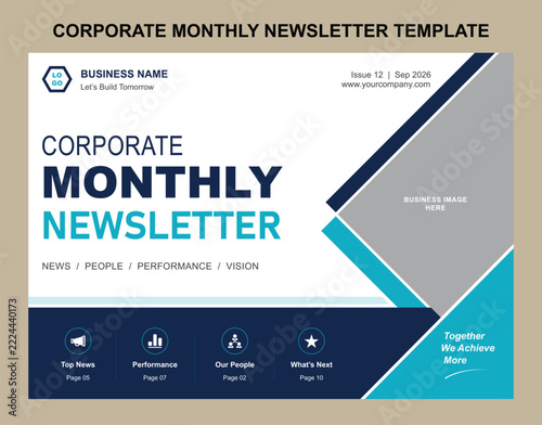 Corporate Monthly Newsletter Template for Business