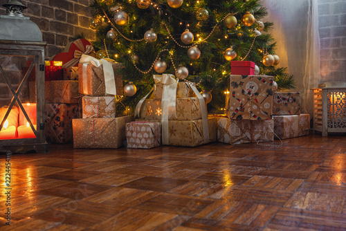 Wrapped presents under the Christmas tree