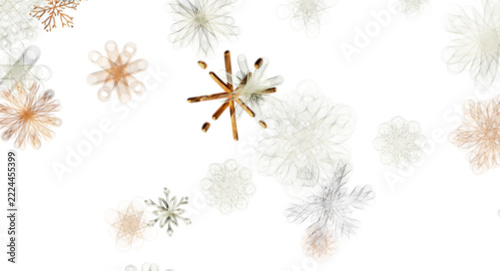 Dynamic abstract background with glowing festive shapes and light bursts on black.