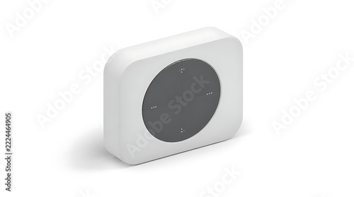 Smart Home Switch with Minimalist White Casing and Dark Circular Interface