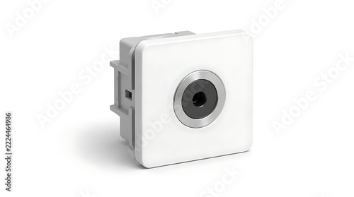 Socket Wall Outlet Isolated on a Plain White Studio Background
