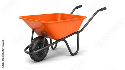 Wheelbarrow for Heavy Duty Garden and Construction Work on White