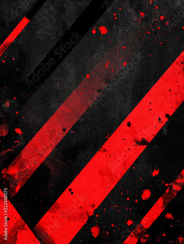 A dark abstract cyberpunk wallpaper featuring dynamic red and black graffiti paint splashes, sharp angular lines, and edgy street art textures over a moody black background.