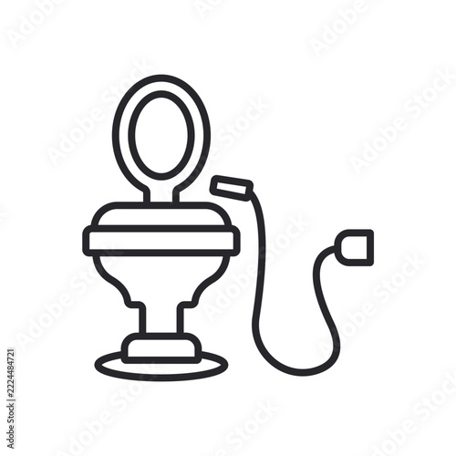 toilet icons outline and Flat Style,transparent background
