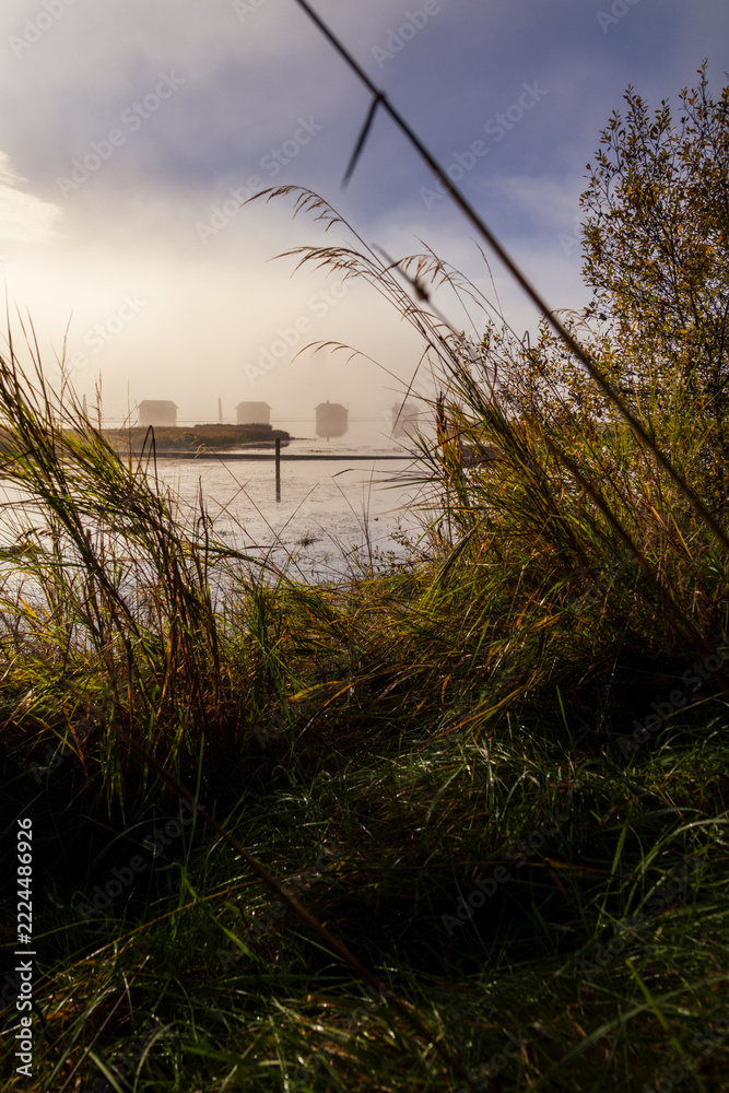 Fototapeta premium boat house in fog
