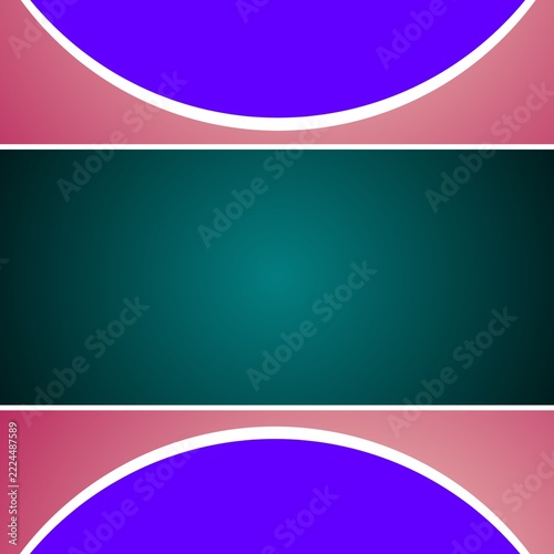 Colorful Abstract Geometric Background with Purple Semicircles, Pink Gradient and Dark Teal Center