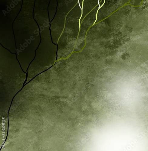 Green textured background, moss forest illustration 