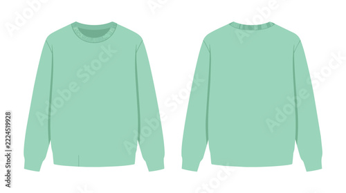 Casual Seafoam Green Sweatshirt Mockup Set with Front and Back View for Fashion Branding and Design Display