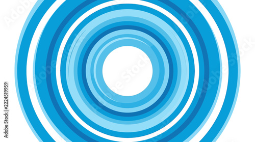Abstract Blue Concentric Circles Ripple Effect on Transparent Background, Digital Art