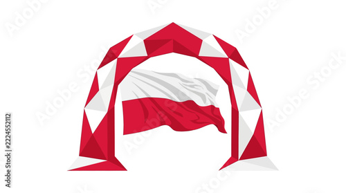 Modern Red and White Geometric Abstract Pattern for Background Design