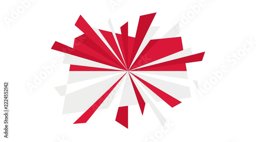 Modern abstract background with red and white geometric shapes and stripes