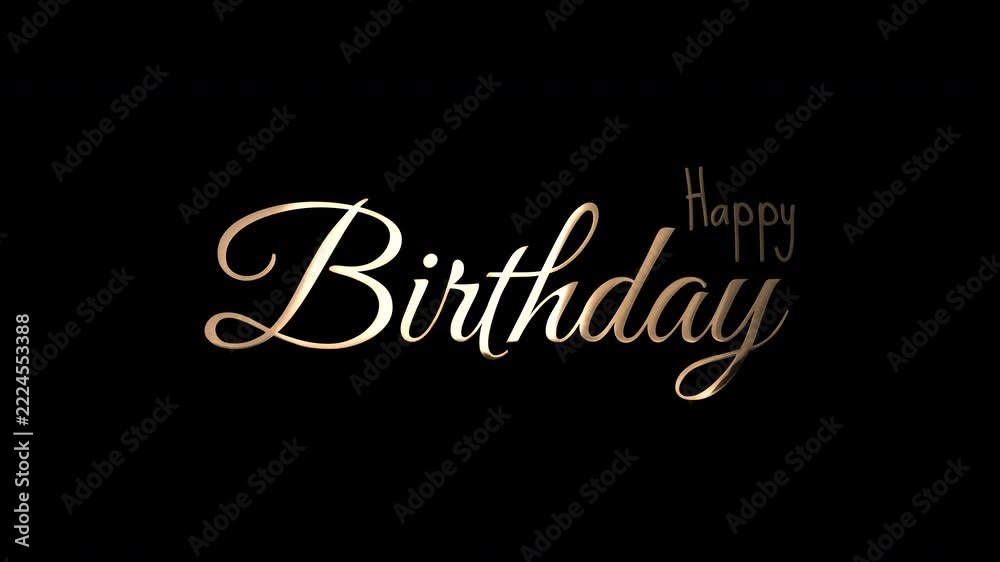 Happy birthday text animation. Animated text with gold particles and ...