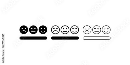 Fotografie Customer satisfaction meter with emoji faces.