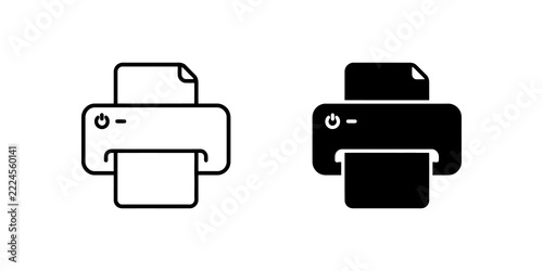 Fotografie Printer icons for document output and copying functions.