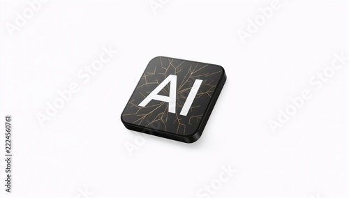 A black square button with the word ai on it, suitable for use in technology and innovation-themed projects