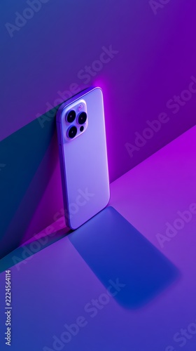 Modern smartphone with vibrant lighting effects.