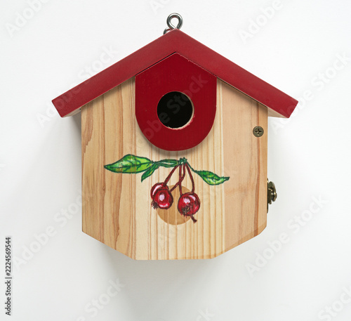 Wren House with Crabapple Berry Embellishment, Front