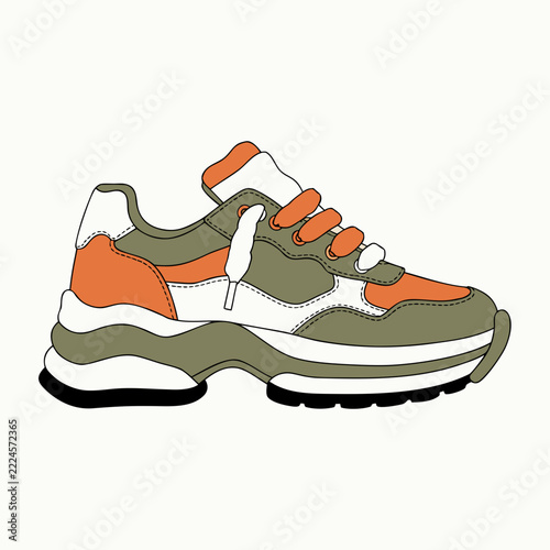 sport shoes on white background