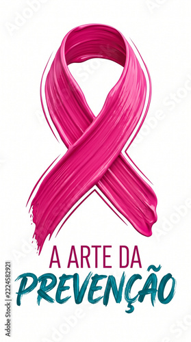 Pink ribbon art of prevention awareness