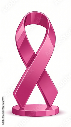 Pink ribbon symbol for breast cancer awareness