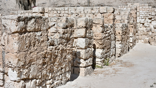 Row of Stone Huts in Roman Ruins of Alexandria, Egypt