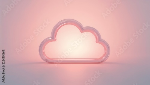 A cloud shaped object on a pink background
