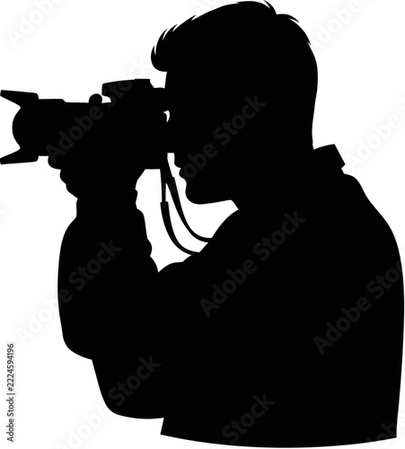 Photographer Capturing Moment Silhouette in Action