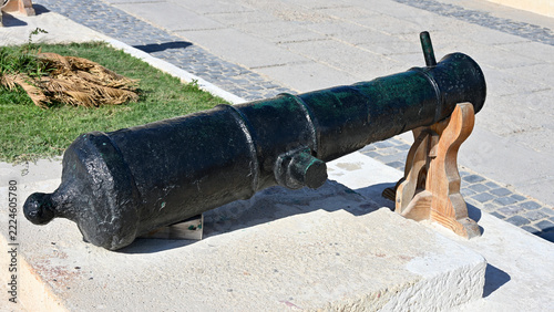 Cannon at Qaitbay Citadel, Side View, Barrel Pointed Frame Right