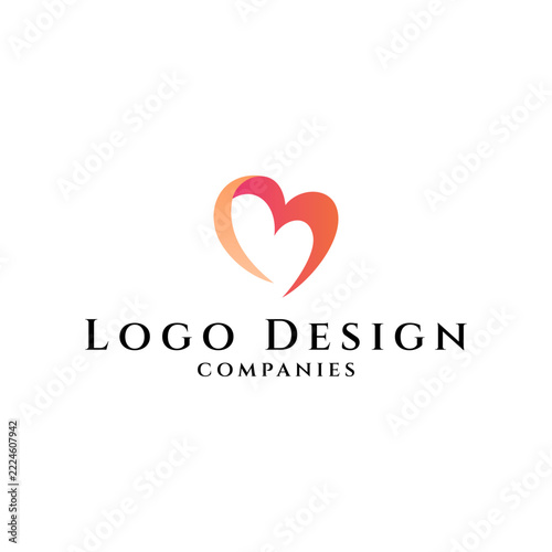 Simple Minimalist Heart or Love Logo Template