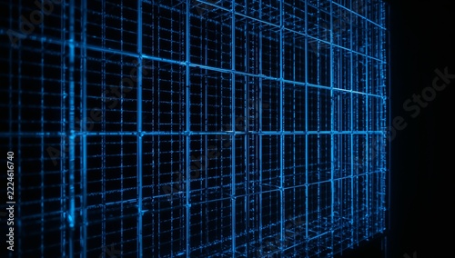 A computer screen displaying blue lines, possibly indicating a problem or issue