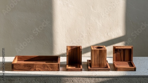 Corporate Natural Timber Stationery Set Catalog Presentation Ass