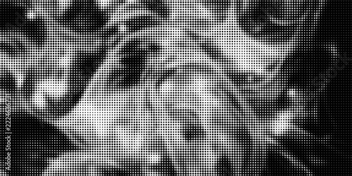 Black and white rough distressed halftone dot pattern featuring abstract grunge graphic texture abstract vector background eps10
