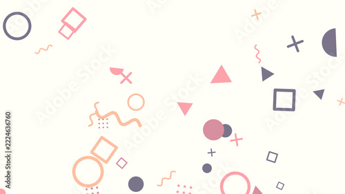 Memphis style geometric shape pattern background in pink tone for modern poster card banner invitation design