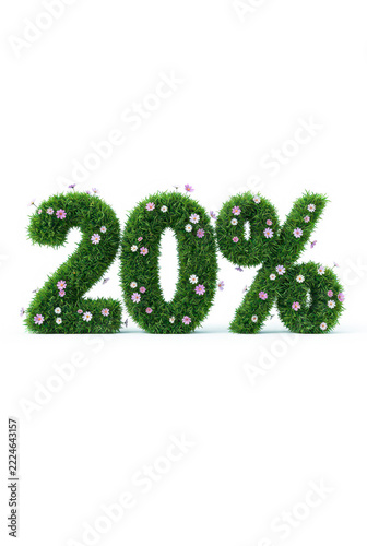 Twenty percent green grass eco discount sign