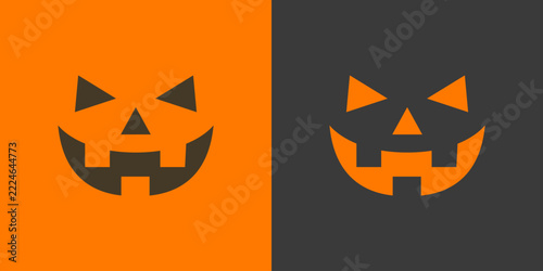 Jack-o'-Lantern face. Halloween Pumpkin. Hand drawn vector illustration
